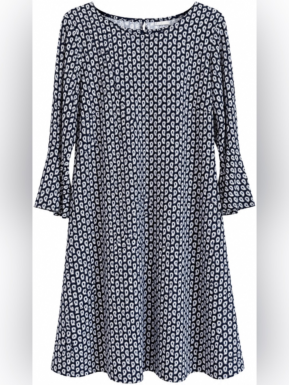 Tommy Hilfiger Blue Paisley Bell Sleeve Dress Size 14